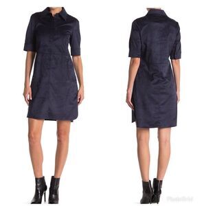 𝅺ELIE Tahari dress blue micro suede size 8 spring fall